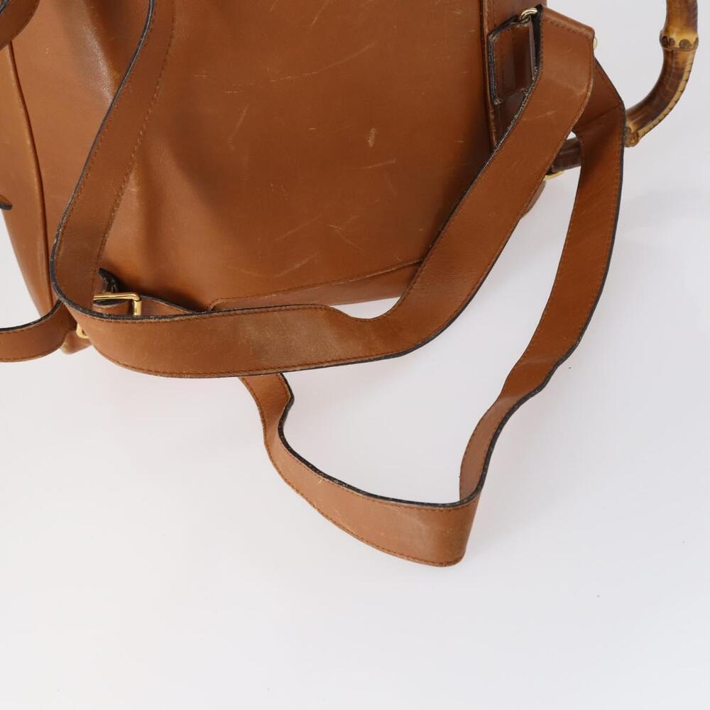 GUCCI Bamboo Backpack Leather Brown Gold 003 1998 0016 Auth 153308 - Picture 8 of 16